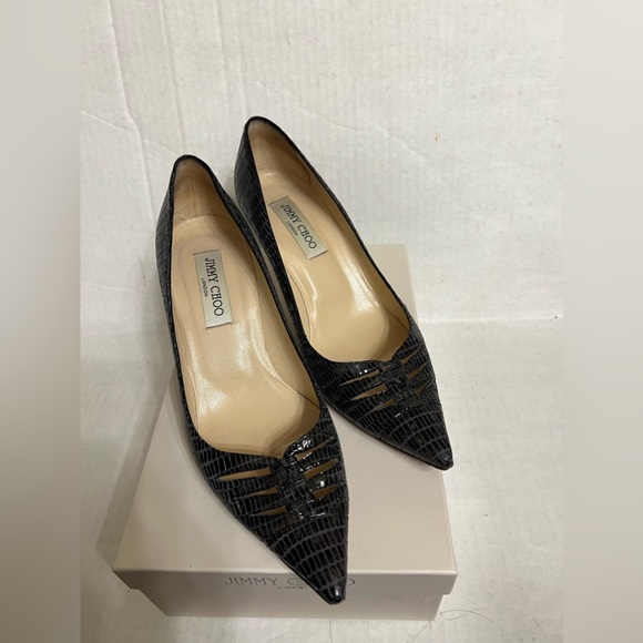 JIMMY CHOO Embossed Lizard Pumps - Picture 10 of 16